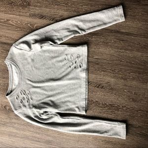 Alphalete Women’s Distressed Long Sleeve Crop Top